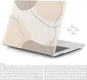 iCasso for MacBook Pro 13 Inch Case 2023,2022, 2021-2016,M2/A2338/M1/A2251/A2289/A2159/A1989/A1708/A1706, Matte Hard Shell Case & Keyboard Cover & Screen Protector for Mac Pro 13, Art Modern Brown