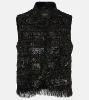 [Giambattista Valli] Giambattista Valli Sequined bouclé vest AU 12 black