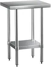 CEFITO Stainless Steel Kitchen Benches Work Bench Wheels 61X46Cm 430