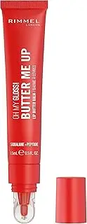 [Rimmel] London, Oh My Gloss Butter Me Up Lip Butter Balm 005 Red Velvet, Hydrating Lip Balm, Tinted Lip Balm, Lip Care, Hydration, Nourishing, Squalene, 15ml (0.53oz)