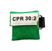 20 Green CPR Face Shield Mask in Pocket Keychain