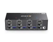 KVM Switch 3 Monitors 3 Computers 8K@60Hz 4K@144Hz, Camgeet HDMI+2 Displaypor...