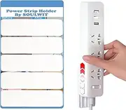 SOULWIT 5-Pack Self Adhesive Power Strip Holder, Surge Protector Fixator Wall Mount Punch Free Cable Management System for Remote Control Router Computer Kitchen Home and Office