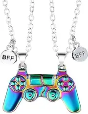 [Caiyao] Magnetic Game Controller Necklace for Couple Matching Console Handle Pendant for Best Friends Friendship Valentine's Gifts Him and Her Lovers Jewelry