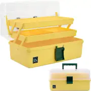 13 Inch Art Craft Organizer Storage Box with 3 Layer, Multipurpose Plastic Tool