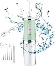 Generic Cordless Oral Irrigator - Water Flosser, USB Rechargeable Teeth Cleaning, Electric, White, Pink, 300ML, 3 Modes, Rotating Nozzle, Teeth
