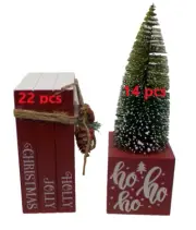 Christmas Decorations lot 36 plus some extra free items 14 trees 22 false books