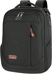 KROSER Laptop Backpack Large Computer Backpack 17.3 Inch Laptop with USB Charging Port Water-Repellent Travel Backpack for Business/College/Men- Black