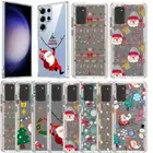 Clear Christmas Back Case for Samsung Galaxy S25 S24 S23 S22 S21 S20 Ultra Plus