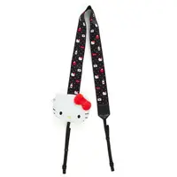 在飛比找樂天市場購物網優惠-小禮堂 Hello Kitty 造型尼龍織帶相機背帶 附收納