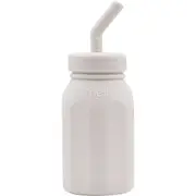 Melii Luxe Silicone Water Bottle w/ Drinking Straw Drink Container Ivory