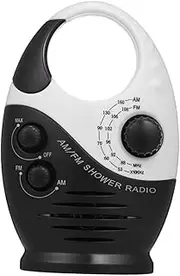 QUMIIRITY Waterproof Portable Radio with Easy Hanging Mini Radio for Shower Bathroom Bedside Table Outdoor with Volume Control Long Battery Life