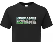 Newcastle Stadium Tshirt Childrens Fanmade Merchandise Black and White Army