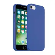 For Apple iPhone 7 / 8 Silicone Silky Soft Case with Microfiber TPU Ultra Slim Anti Scratch Shockproof Cover (Blue)