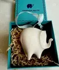 Jonathan Adler White Ceramic Elephant Ornament in Box