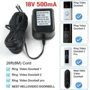 18V Transformer Power Supply Adapter Cord for Video Ring Doorbell Pro Nest Hello