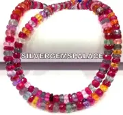 AAAA+ Multi Sapphire Faceted Rondelle Beads Natural Sapphire Color Chain Beads.