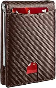 [Dreuhuing] Mens Money Clip Wallet - Slim Thin PU Leather Wallet | Slim Bifold High Capacity Mens Front Pocket Wallet with Card Holder for Friends Family, Coffee, Refer to description, Unisex