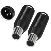 2PC Mini 3 Pin XLR to XLR 48V Phantom Power Adaptor for Shure Microphone Mic