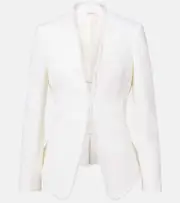 [McQueen] McQueen Frayed wool gabardine blazer AU 18 white