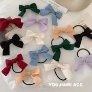 Bow Hair Tie Hair Tie - Wine Red - One Size