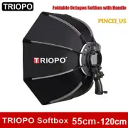 TRIOPO Foldable Octagon Softbox +Handle for Godox Yongnuo Speedlite Flash Light