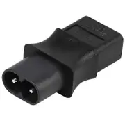 2-Pin Iec 320 C8 Male To Iec 320 C9 Female Ac Adapter 6A/250V Eu Industrial Power Converter Black