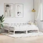 vidaXL Daybed with Trundle without Mattress White 90x190 cm Solid Wood BBT