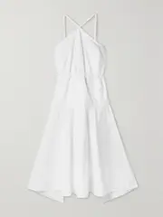 [Proenza Schouler] Proenza Schouler - Tiered Cotton-blend Poplin Midi Dress - White - US10 US 10 White