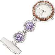 [WOFASHPURET] Nurse Table Fob Watch Retractable Nurse Watches Accessories for Ladies Men Holder Women Nursing present Lavender Alloy