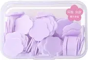 YSSZAM 100Pcs Purple Mini Portable Travel Soap Paper Sheets,Flower Shape Disposable Paper Soap Flakes, Hand Wash Cleaning Washing Hand Toiletry Paper Soap Sheets Foot & Hand Care