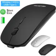 2.4G Wireless Mouse with Type C & USB Receiver for PC Laptop Type C Phones ect