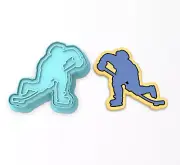 Hockey Player Cookie Cutter & Stamp #1| Puck Ice Rink League Slap Shot Hat Trick