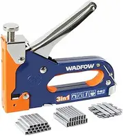 WADFOW Heavy Duty 3-in-1 Stapler Gun with 3,000 Staples: Manual Brad Nailer, Power Adjustment Stapler Gun for Wood, Crafts, Carpentry, Decoration and DIY