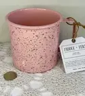 Pink and Gold Enamel Metal Coffee Mug by Fiddle + Fern 24oz NWT Rare Color