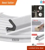 40 Feet Kerf Weather Stripping Door Seal - Complete Light Blockage, Easy Install