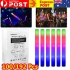 100/192 PCS LED Foam Sticks RGB Thunder Glow Sticks Party Flashing Light Wand