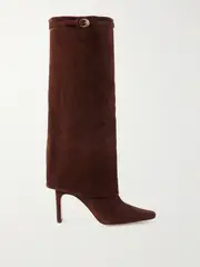 [STAUD] STAUD - Wally Buckled Suede Knee Boots - Brown - IT42 IT 42 Brown
