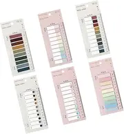UTHCLO Self-Adhesive Bookmarks Highlight Strips for Reading Portable Sentence Markers 6 Cards/kit Bright Colors Learning Accessory