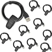 [KELEFET] Charging Clip Charger for Garmin TT15Mini T5Mini TB10 PT10 PT6 for Garmin Sport PRO Series 3/4-Inch Collar Strap for PT TTmini Series (Black 10pks)