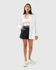 [Belle & Bloom] Into You Oversized Shirt - White