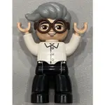 樂高 得寶 人偶 灰髮 白襯衫 老爺爺｜LEGO DUPLO GREY-HAIR MALE WITH WHITE TOP