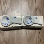 ROYAL COPENHAGEN Ceramic Chopstick Rest Set of 2 White with Original Box 2503M
