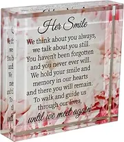 Widdle Gifts Glass Memorial Block Paperweight with Wording - Her Smile