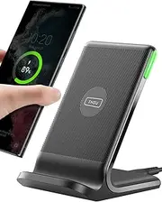 [INIU] Wireless Charger, 15W Qi-Certified Fast Charging Station, Wireless Charging Stock with Sleep-Friendly Adaptive Light Compatible with iPhone 16 15 Pro Max Samsung Galaxy S25 S24 Ultra Google Pixel
