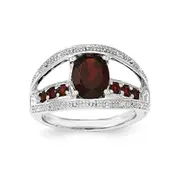 Sterling Silver Garnet Ring