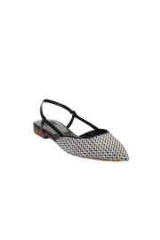 Dolce Vita Womens Black Natural Narah Pointed Toe Slingback Flats Shoes Size 9.5