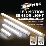 PIR Motion Sensor LED Under Cabinet Lamp Dimmable Rechargeable Night Light Stair