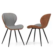 Giantex 2PCS Dining Chair Kitchen Accent Chairs w/Curved Backrest Upholstered Armchair Home Office