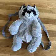 NWT Lynco Critter Collection Backpack Plush Raccoon